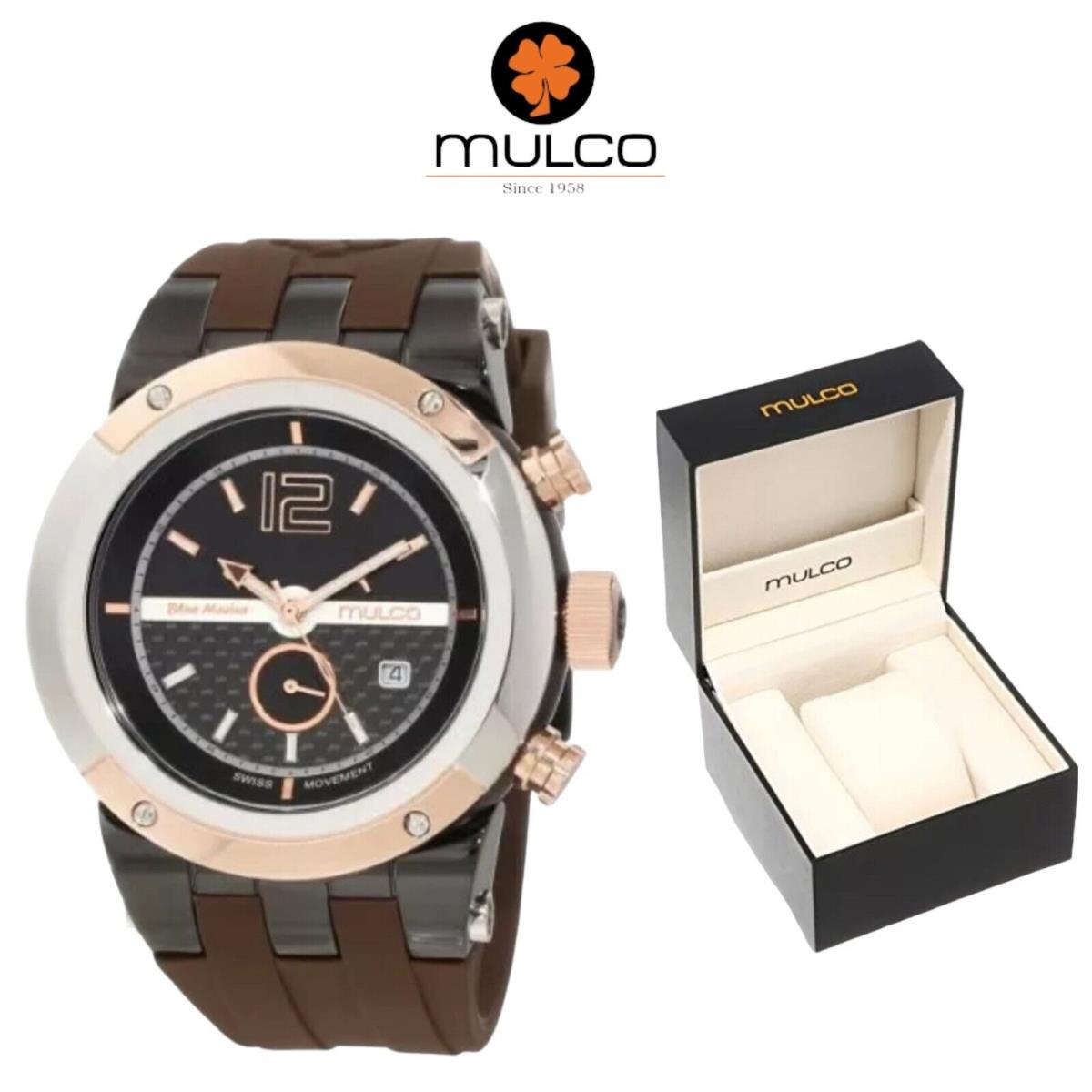 Mulco Blue Marine Chronograph MW5-1621-035 Unixex Watch with Brown Strap