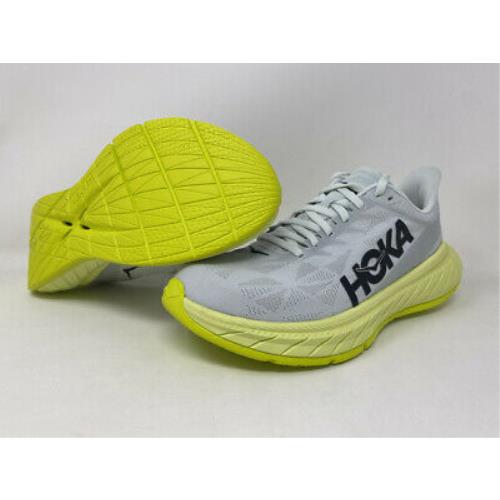 Hoka Women`s Carbon X 2 Running Shoes Blue Flower/luminary Green 11 B M US