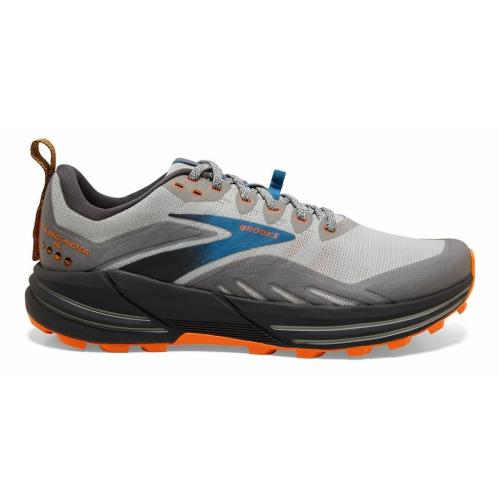 Men`s Brooks Cascadia 16 Grey Orange Trail Running Shoes Sizes 8-13