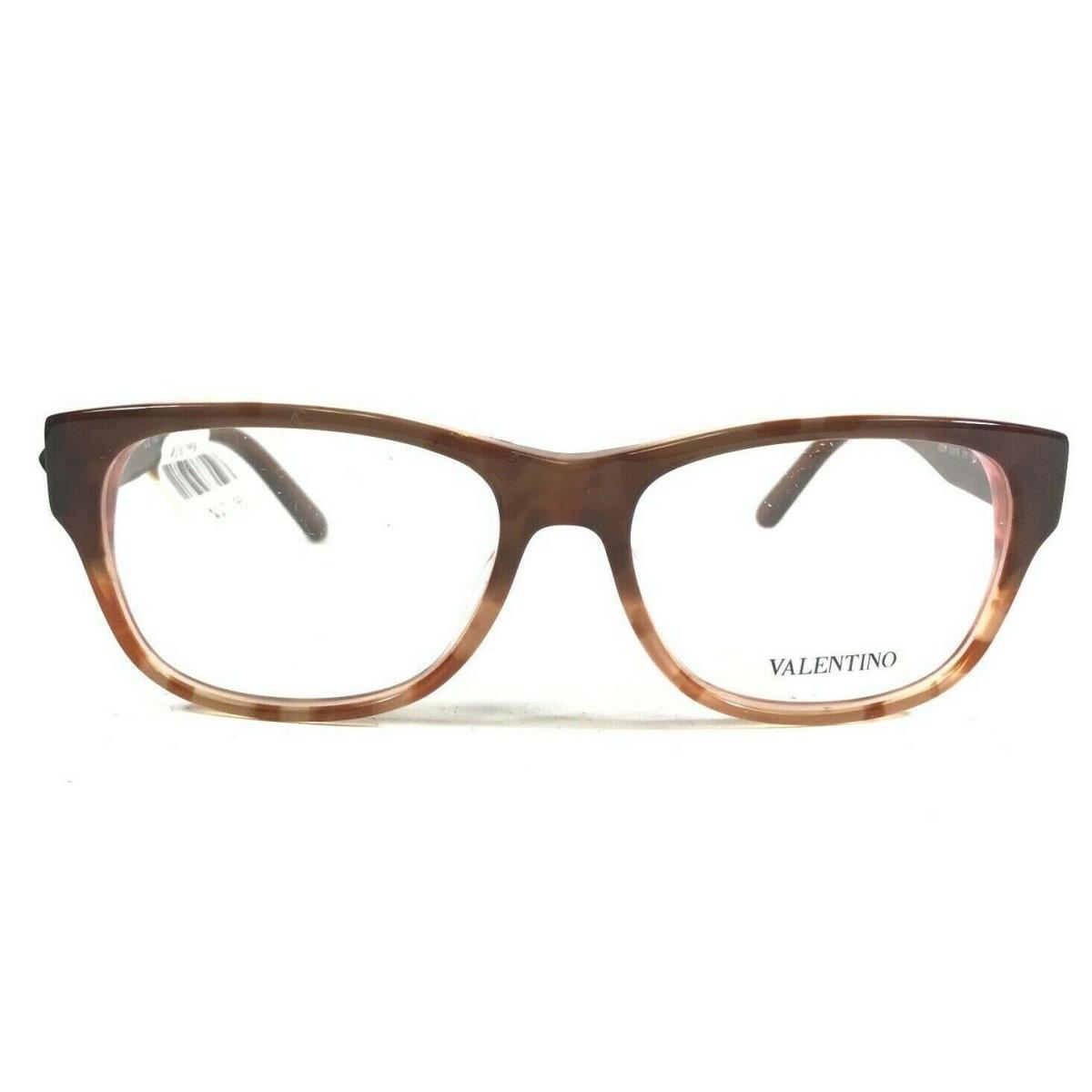 Valentino V2678 211 Eyeglasses Frames Brown Tortoise Round Full Rim 53-16-140