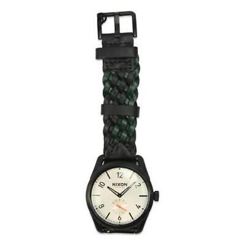 Nixon C39 Woven Leather Watch Black Forest One Size