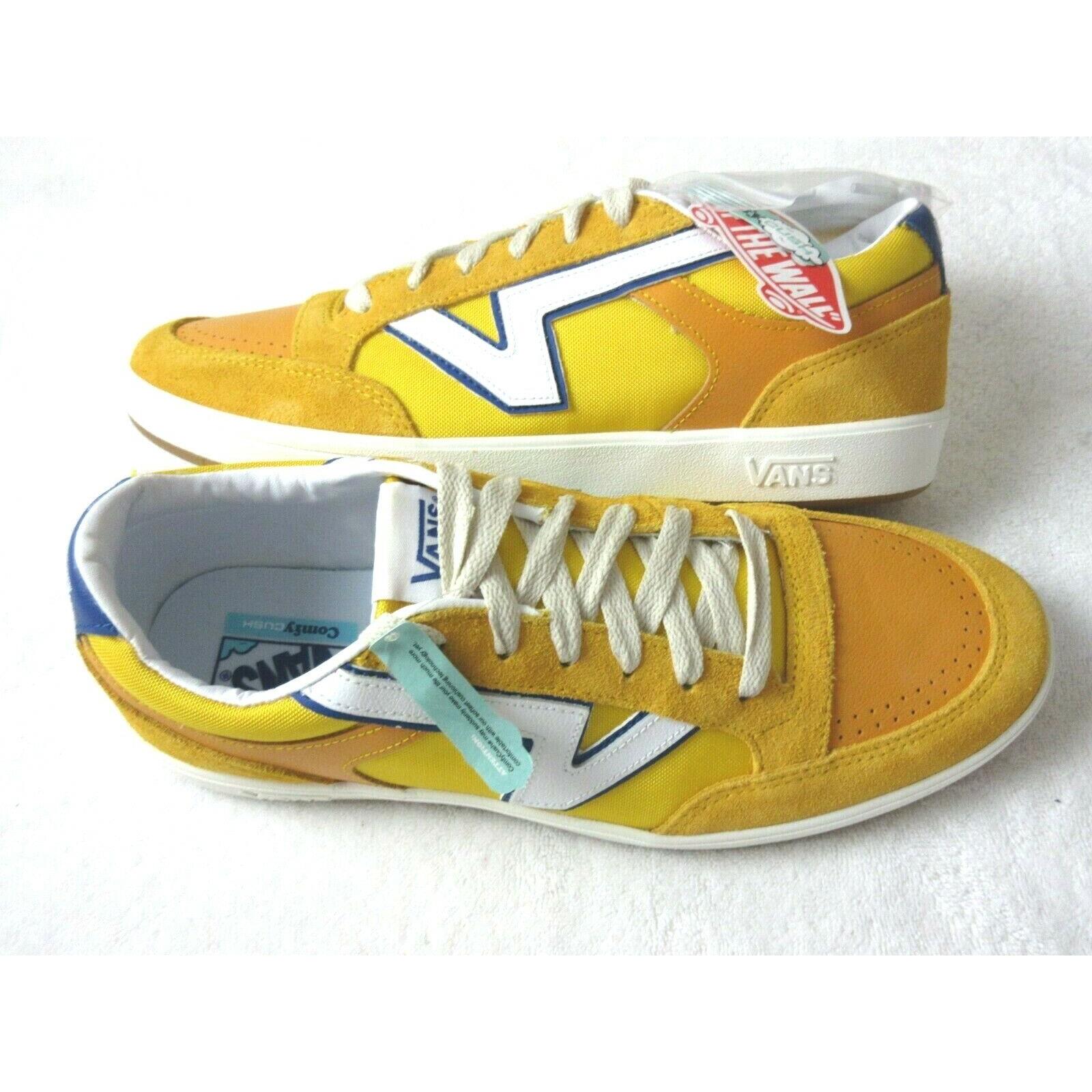Vans Men`s Lowland Cc Serio Collection Skate Shoes Golden Yellow Blue Size 10.5