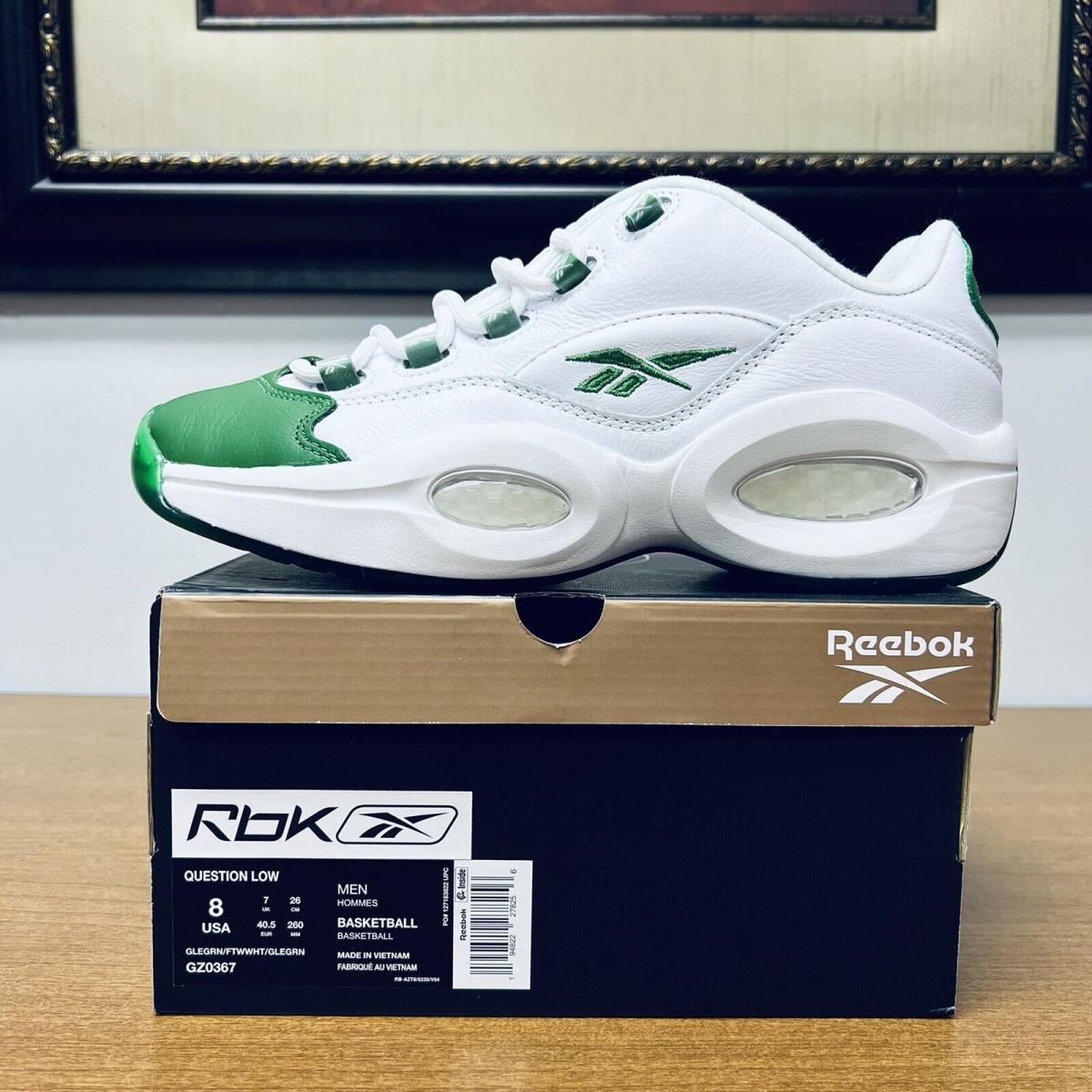 reebok question mid green