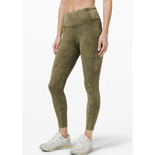 Lululemon Size 8 Fast Free HR Tight 25 Ice Wash Moss Green Icwg Nulux Pant Yoga