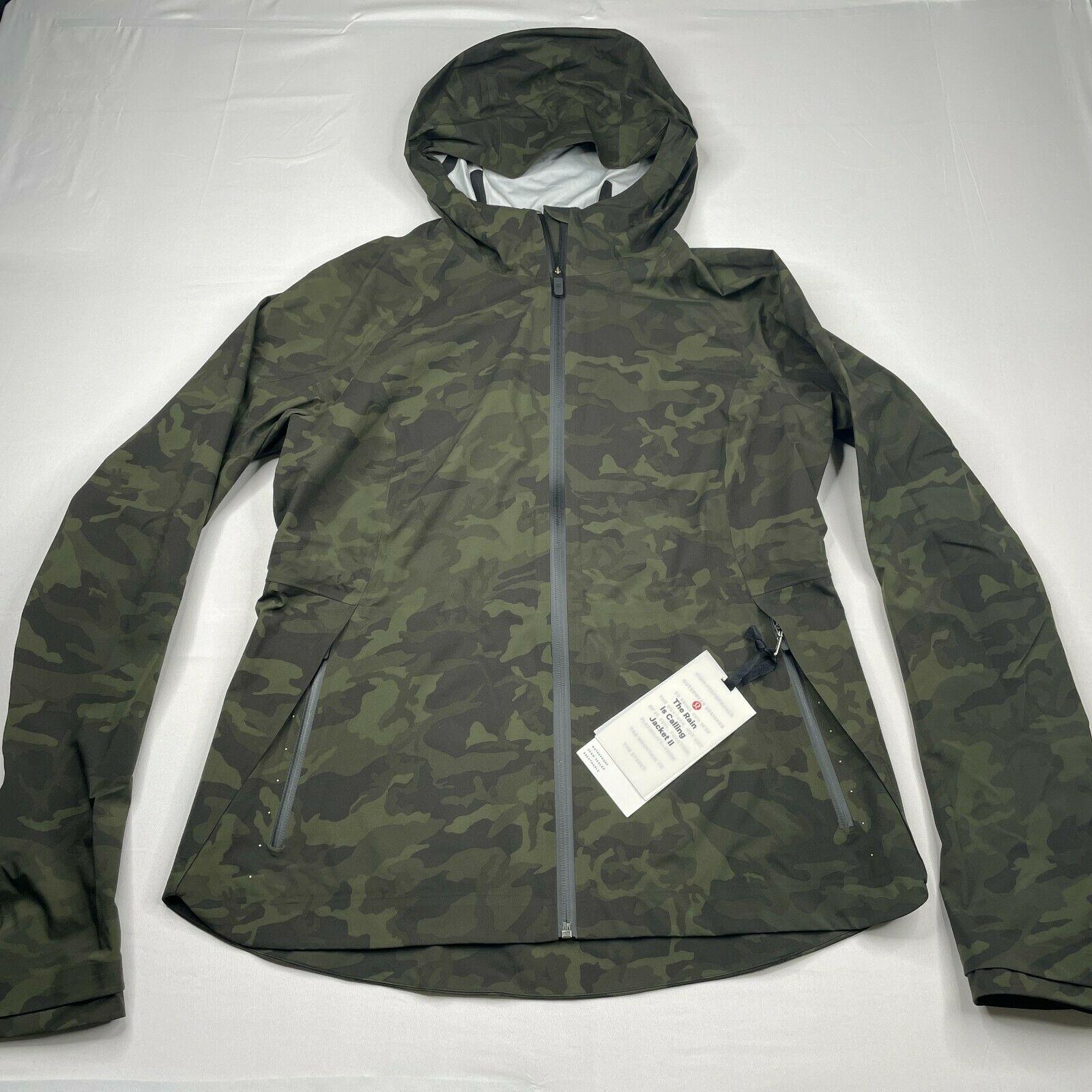 Lululemon The Rain Is Calling Jacket Incognito Camo Gater Green Womens 10