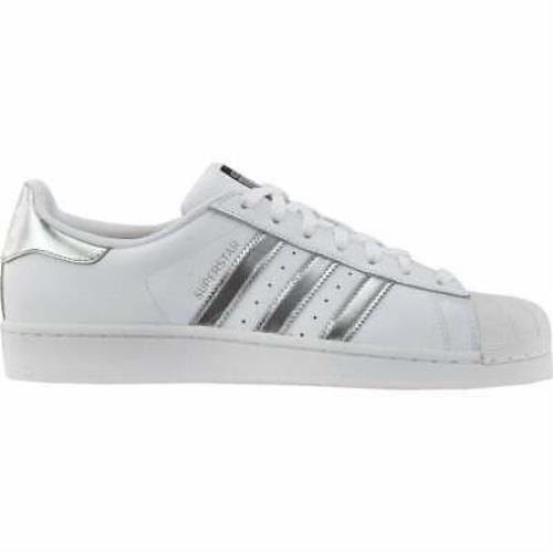 Adidas AQ3091 Superstar Lace Up Womens Sneakers Shoes Casual - White - Size - White
