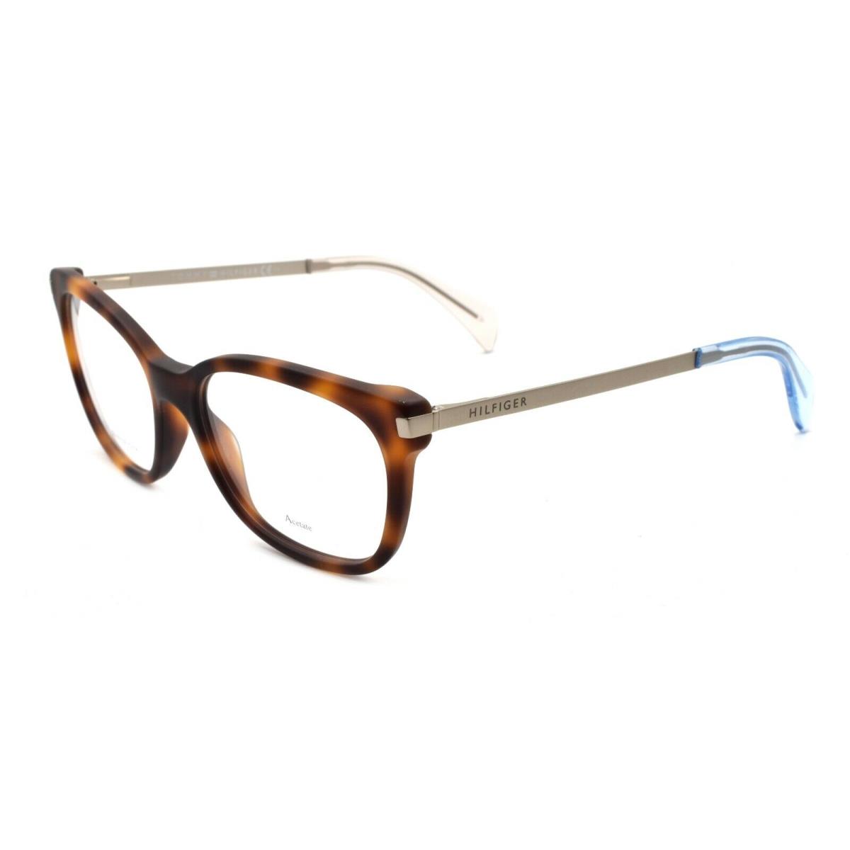Tommy Hilfiger TH 1381 Qeb Women`s Eyeglasses Frames 53-17-140 Havana / Gold