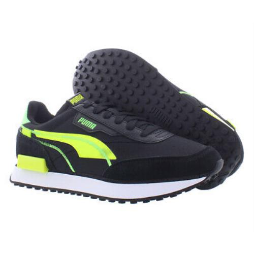 Puma Future Rider Boys Shoes Size 5 Color: Black/yellow Alert/elektro Green