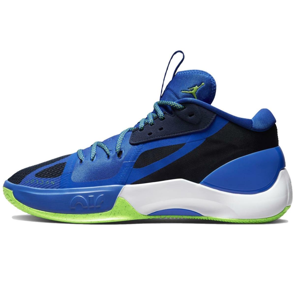 Nike Men`s Air Jordan Zoom Separate `mavs` Basketball Shoes DH0249-400 - Midnight Navy/Electric Green