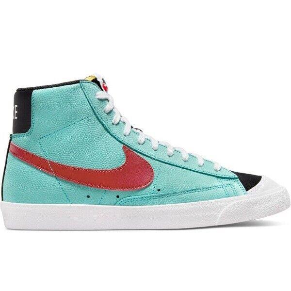 Nike Blazer Mid `77 Emb Nba Wnba DN1718-300 Mens Shoes Sneakers - WASHED TEAL/WHITE/UNIVERSITY GOLD/GYM RED , WASHED TEAL/WHITE/UNIVERSITY GOLD/GYM RED Manufacturer