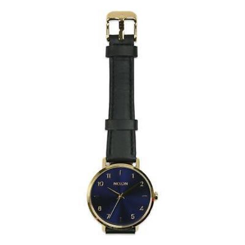 Nixon Womens Arrow 38mm Leather Watch Gold Black Blue One Size
