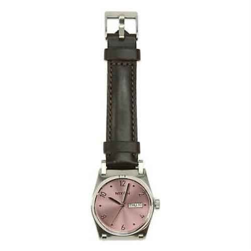 Nixon Womens The Jane 35mm Leather Watch Silver Pale Lavender One Size