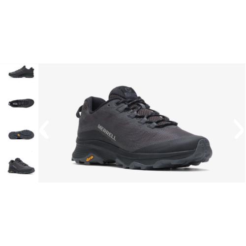 Merrell Moab Speed/black Asphalt Shoe Sneaker Hiker Men`s Sizes 7-15
