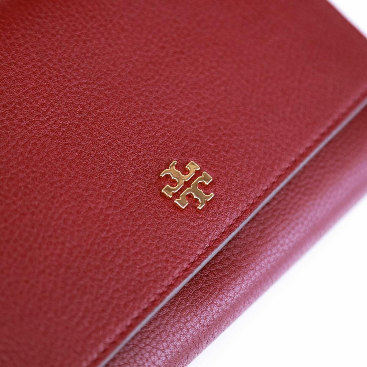 Tory Burch Leather Chain Wallet Crossbody Bag in Dark Red - Tory Burch bag  - 192485336580 | Fash Brands
