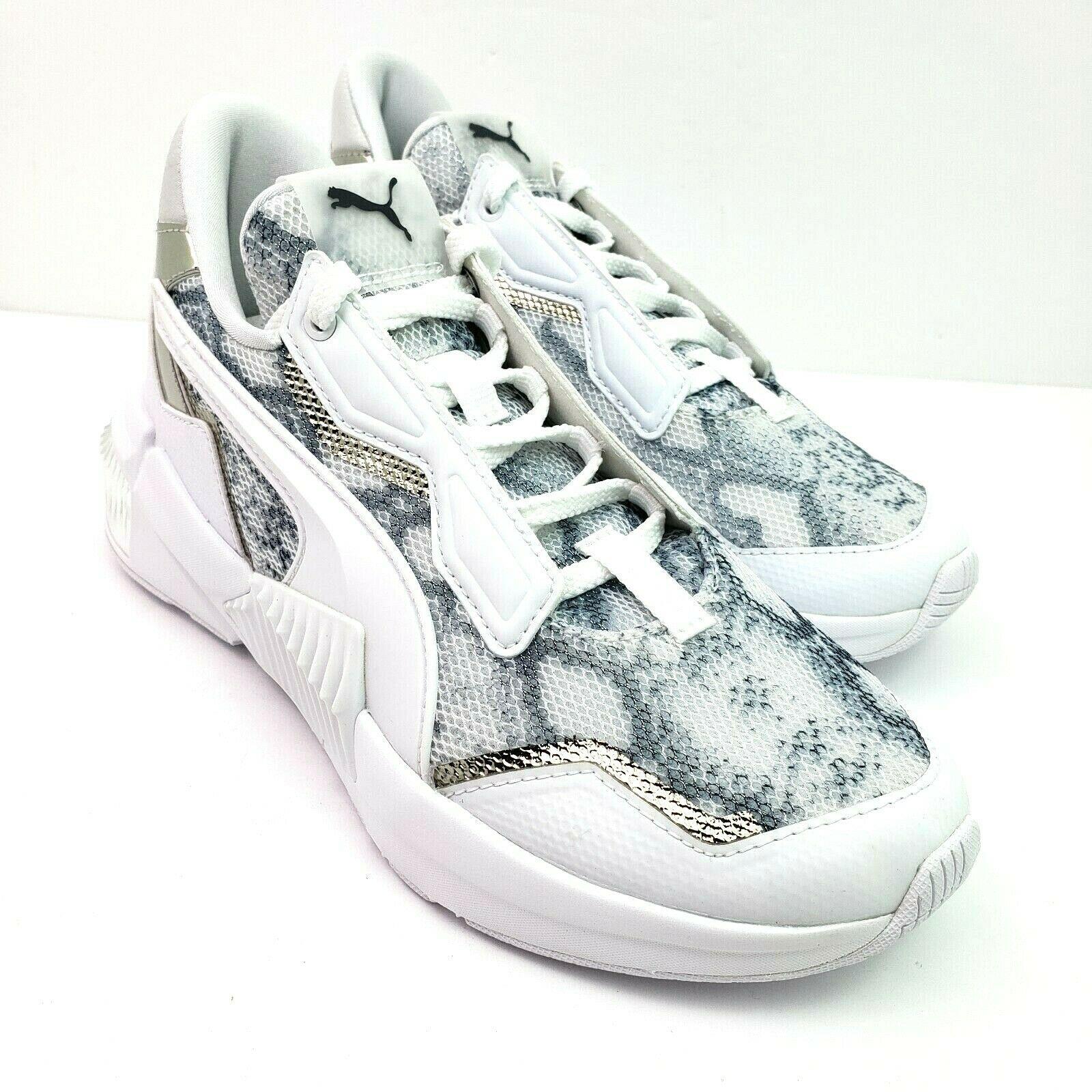 Puma Provoke XT Untamed Mid Womens Size 5.5 White Silver Sneaker Shoes 194432-01