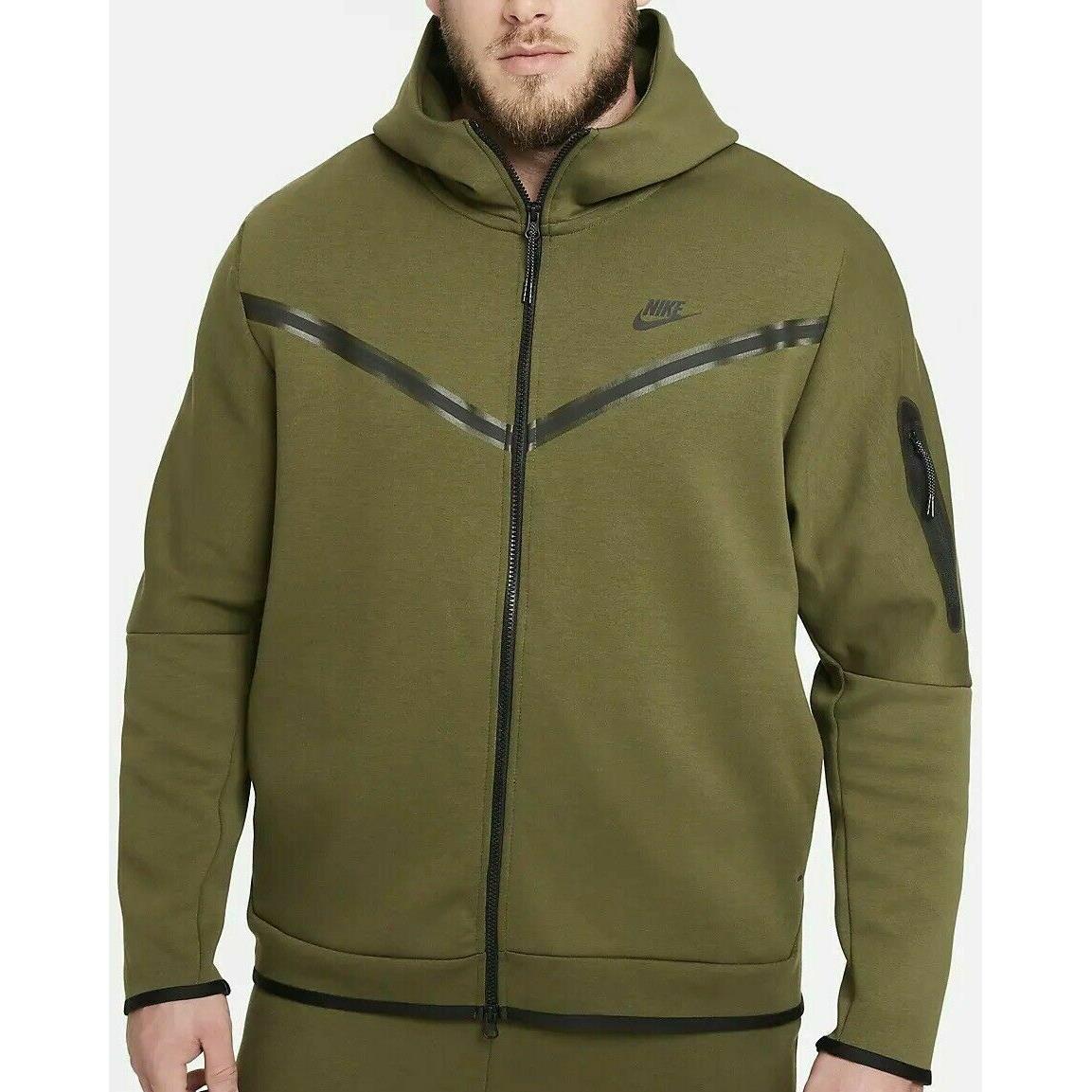 Nike Tech Fleece Windrunner Full Zip Hoodie CU4489-326 Rough Green Men`s 3XL