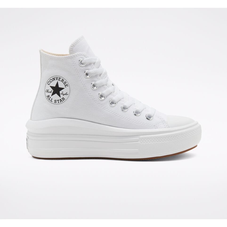 Converse Women`s Chuck Taylor All Star Move Platform Sneaker Canvas Upper Shoes White