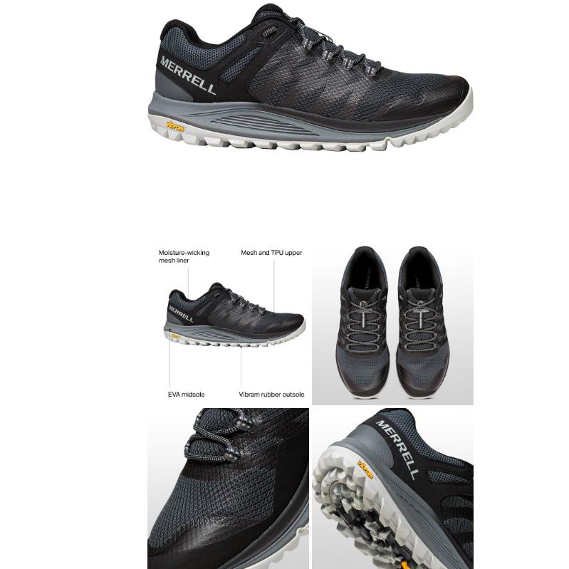 Merrell Nova 2 Black Sneaker Hiker Shoe Men`s US Sizes 7-15