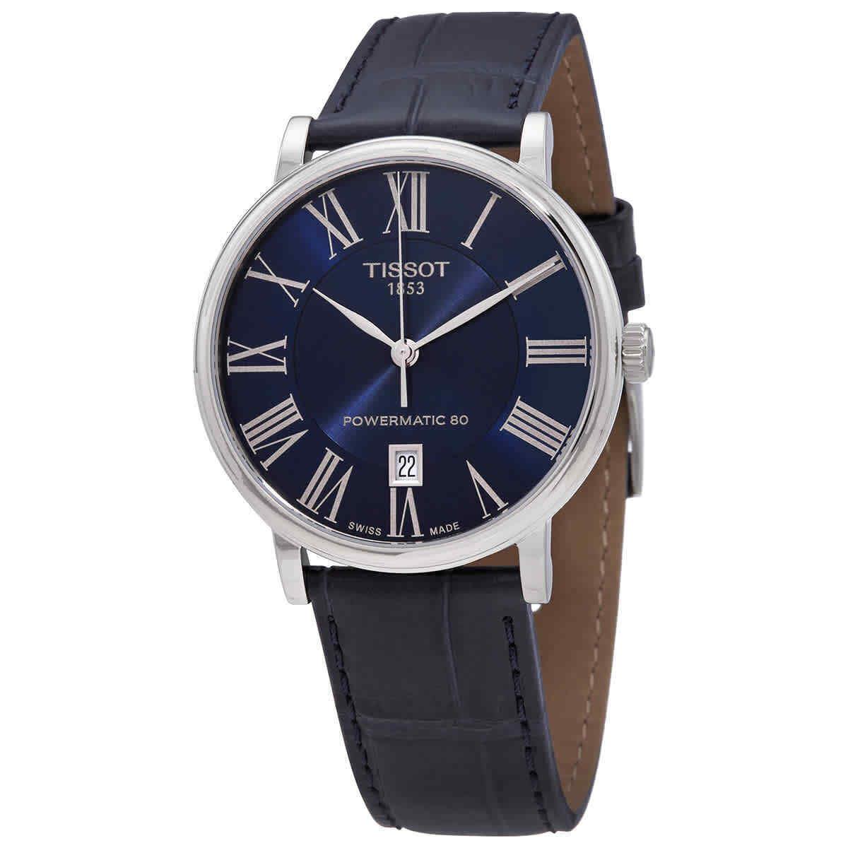 Tissot Carson Automatic Blue Dial Men`s Watch T122.407.16.043.00 - Dial: Blue, Band: Blue, Bezel: Silver-tone