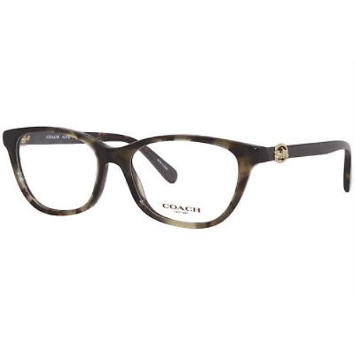 Coach HC6180 5592 Eyeglasses Women`s Milky Moss Green Tortoise Full Rim 52mm