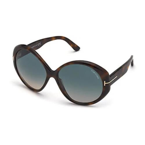 Tom Ford FT 0848 53P Terra Sunglasses Blond Havana Green Lens