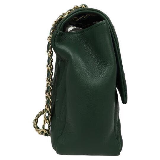 Valentino Women`s Shoulder Bag Buckle Shape V Green Color Sz 4x12cm DM6