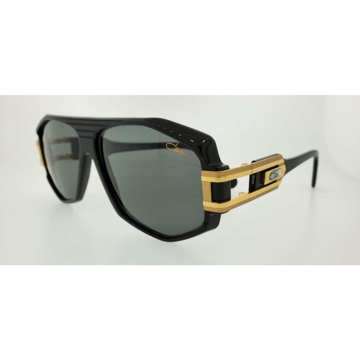 Cazal Sunglasses 163 001 59MM Black Gold Frame with Gray Lenses