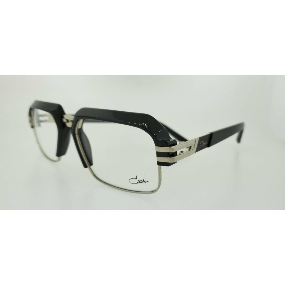 Cazal 6020 002 56MM Black Silver Frame with Clear Lenses