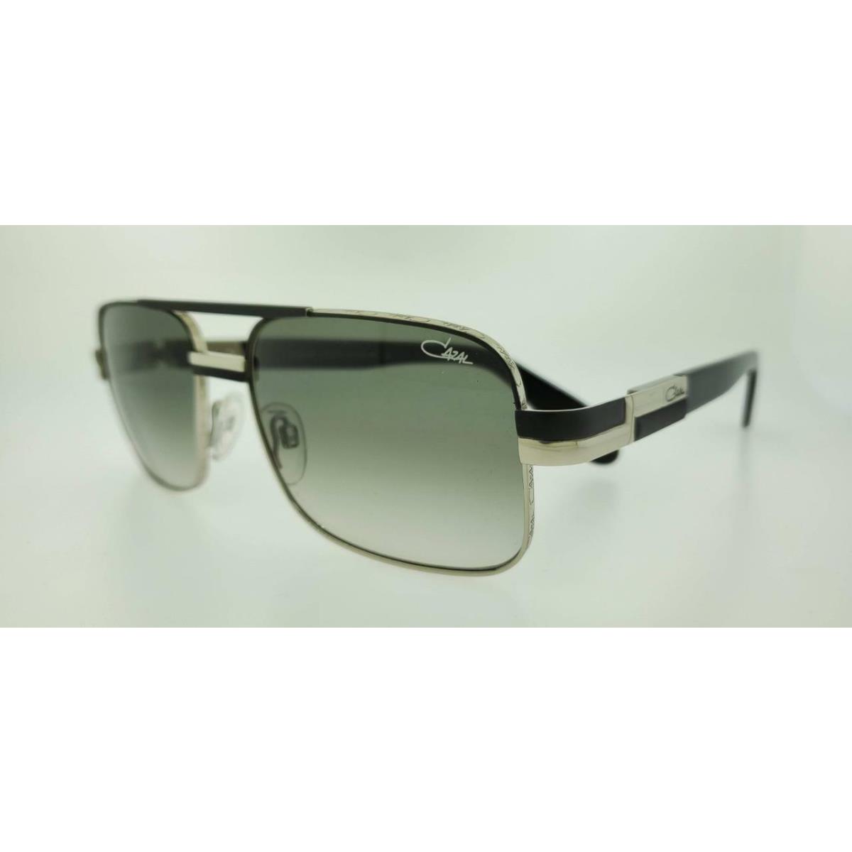 Cazal Sunglasses 988 002 57MM Black Silver Frame with Grey Gradient Lenses