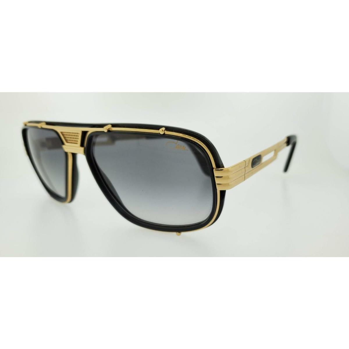 Cazal Sunglasses 665 001 60MM Black Gold Frame with Grey Gradient Lenses