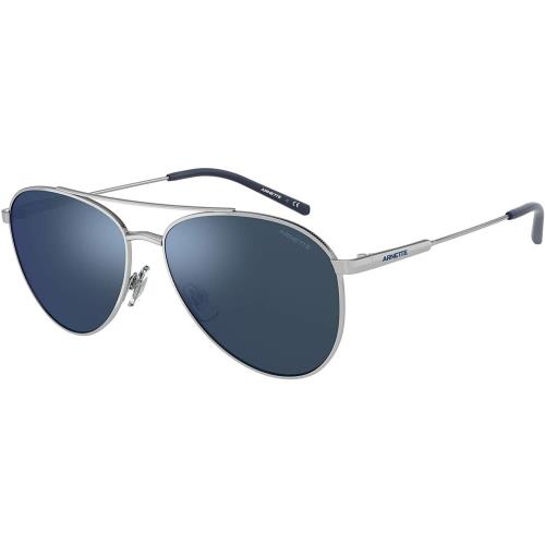 Arnette 0AN3085 Sidecar Pilot Sunglasses - Silver Blue Mirror Blue