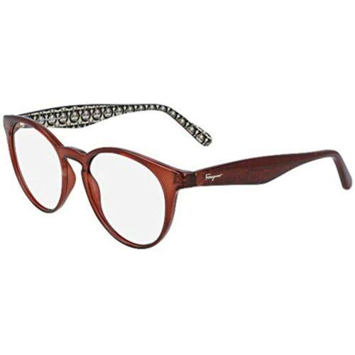 Salvatore Ferragamo SF 2867 223 Crystal Rust Brown Eyeglasses 49mm with Case