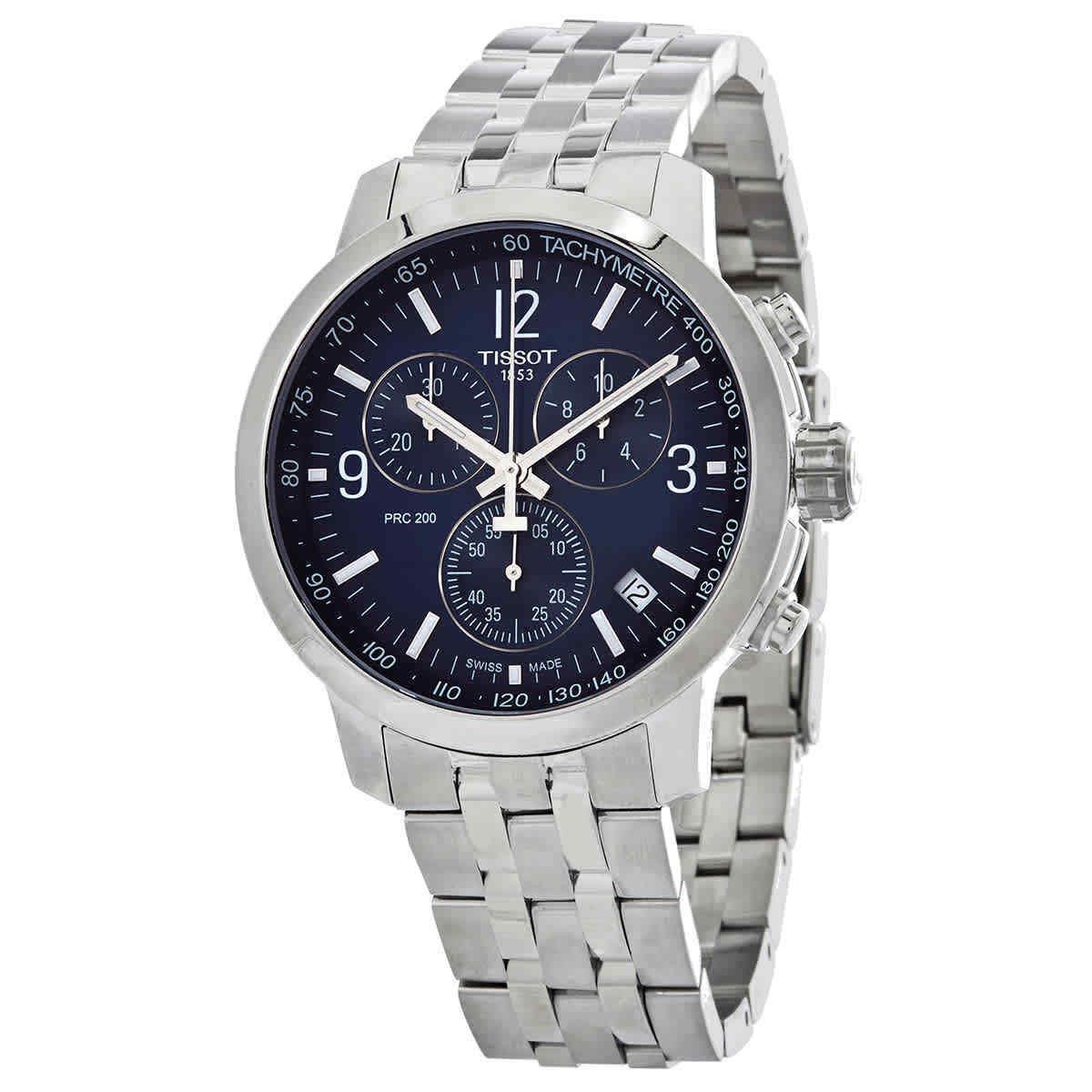 Tissot Prc 200 Chronograph Quartz Blue Dial Men`s Watch T114.417.11.047.00