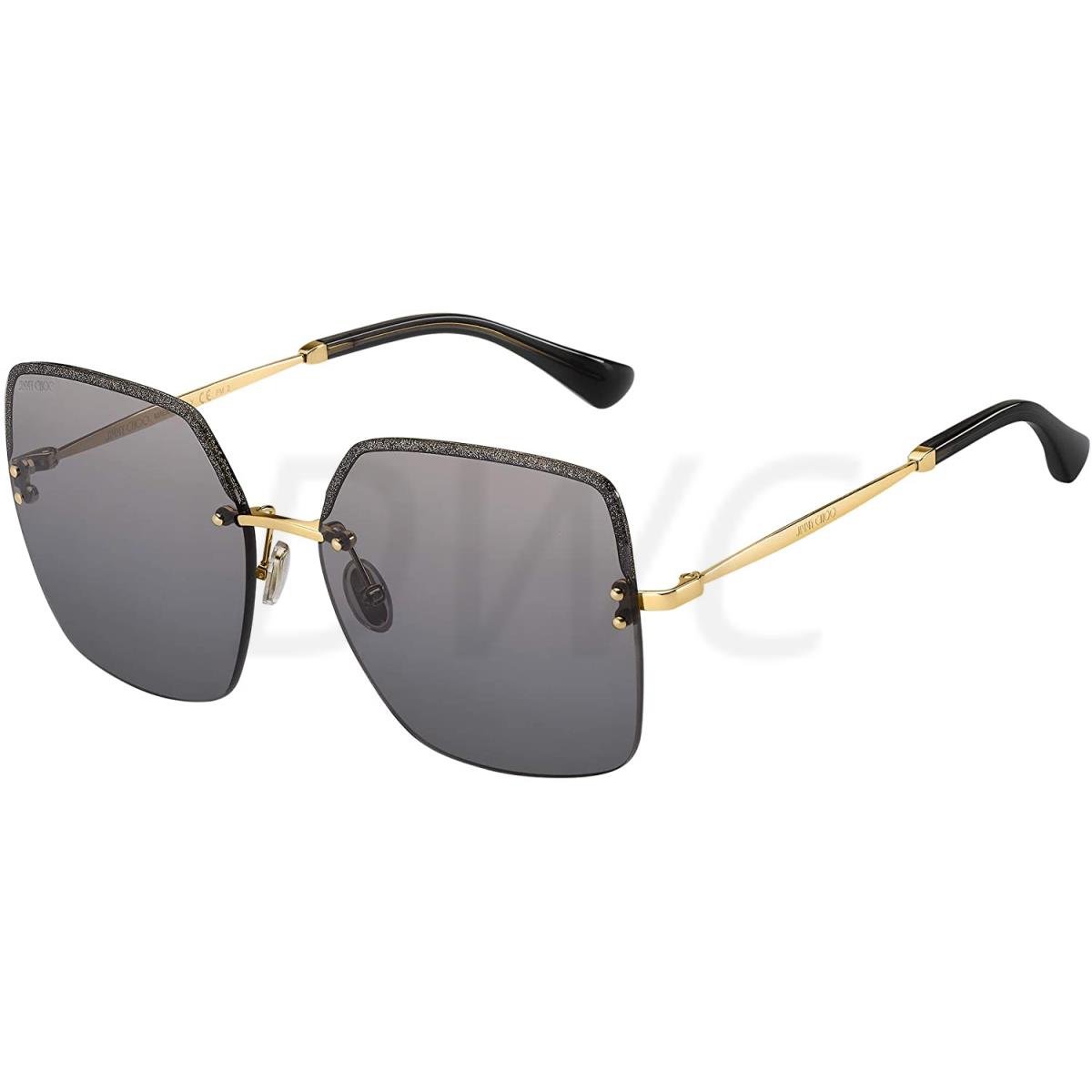 Jimmy Choo Tavi/s 02F7 Gold Grey Sunglasses - Gold Frame, Gray Lens