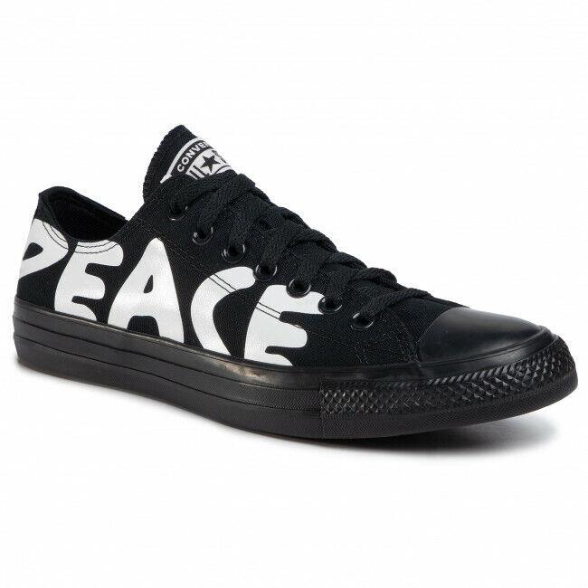 Converse Chuck Taylor All Star Peace 167893C Unisex Black Shoes Size 8.5 HS80