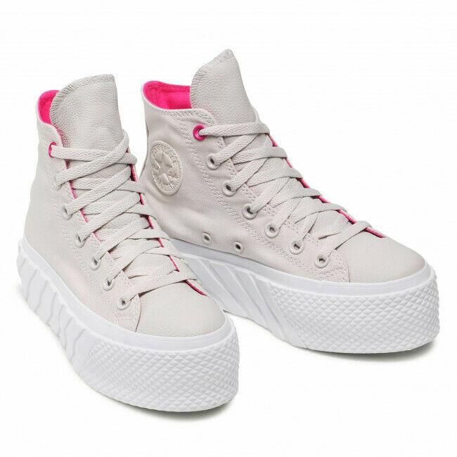 Converse Ctas Lift 2X Hi 571676C Womens Pale Putty Sneakers Shoes Size 9.5 HS387 - Pale Putty