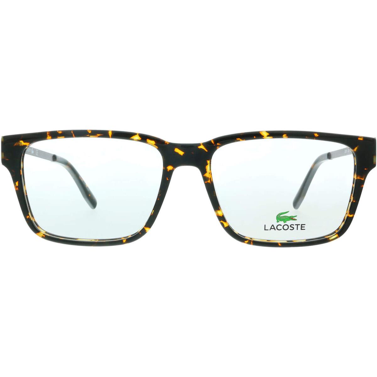 Lacoste Men`s Eyeglasses Dk Havana Plastic Full-rim Frame Lacoste L2867 220