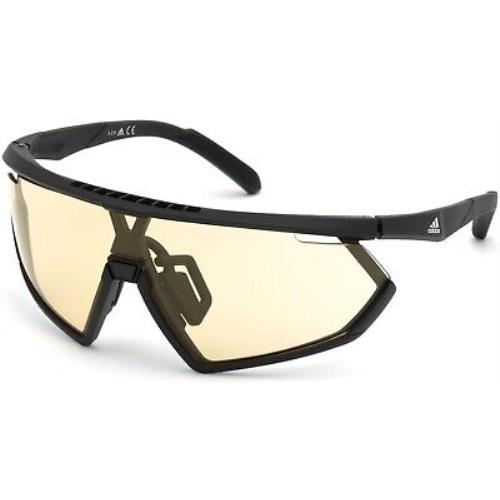 Adidas Sport SP0001 Matte Black Yellow to Grey Photocromatic 02E Sunglasses