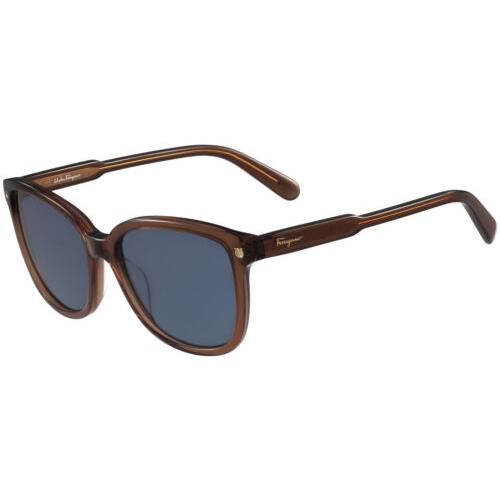 Salvatore Ferragamo Women`s Brown Squared Cat Eye Sunglasses SF815S 210 - Italy