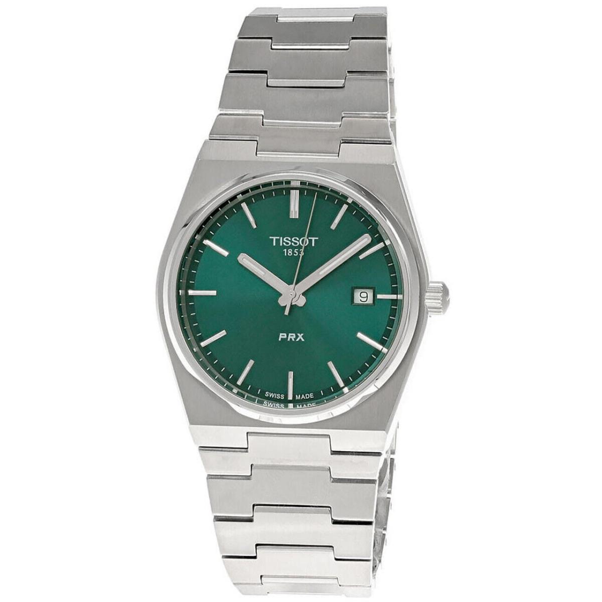 Tissot Prx Qtz 39.5MM Green Dial SS Men`s Watch T137.410.11.091.00