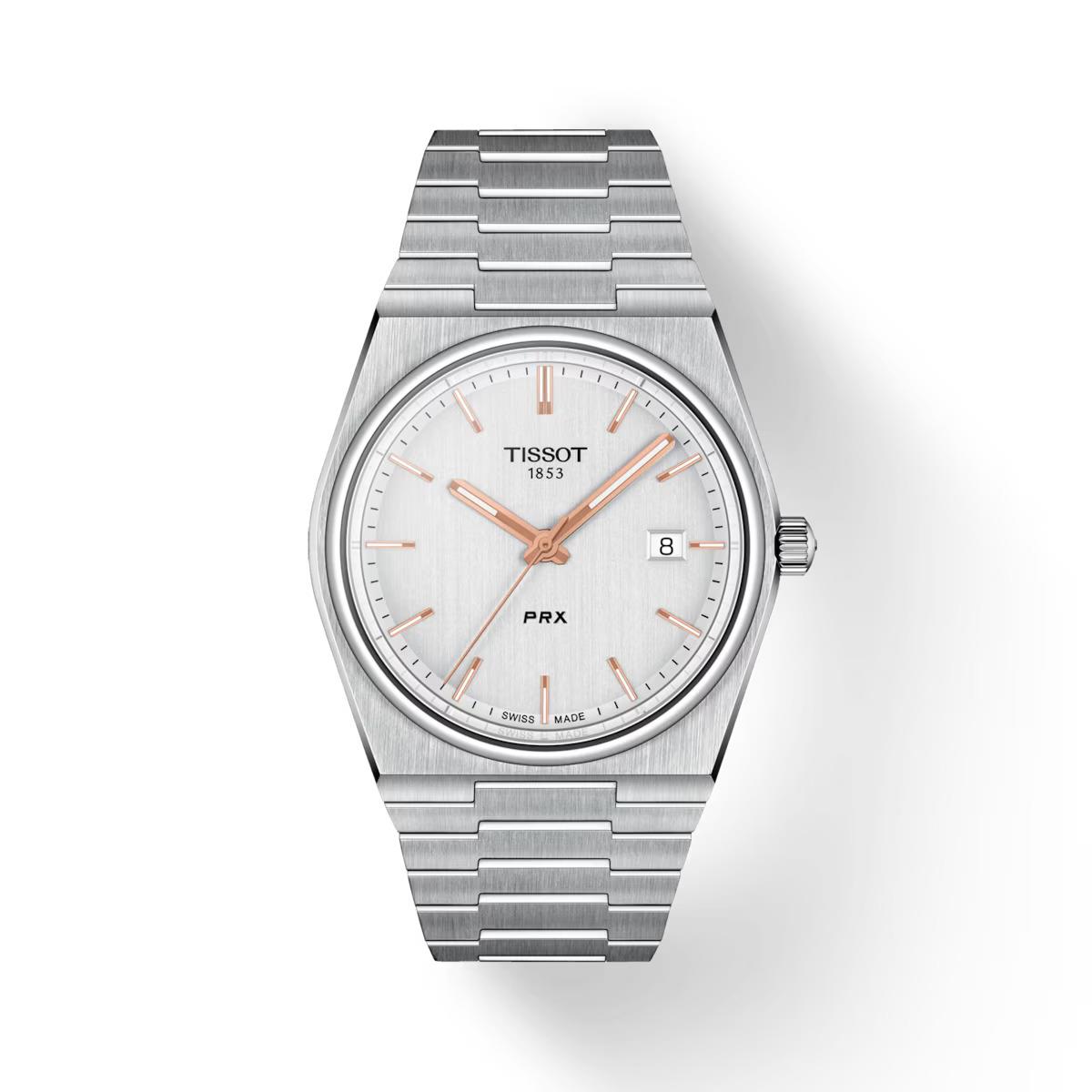 Tissot T-classic Prx 40MM White Dial Stainless Steel Watch T137.410.11.031.00 - Dial: White, Band: Silver, Bezel: Silver