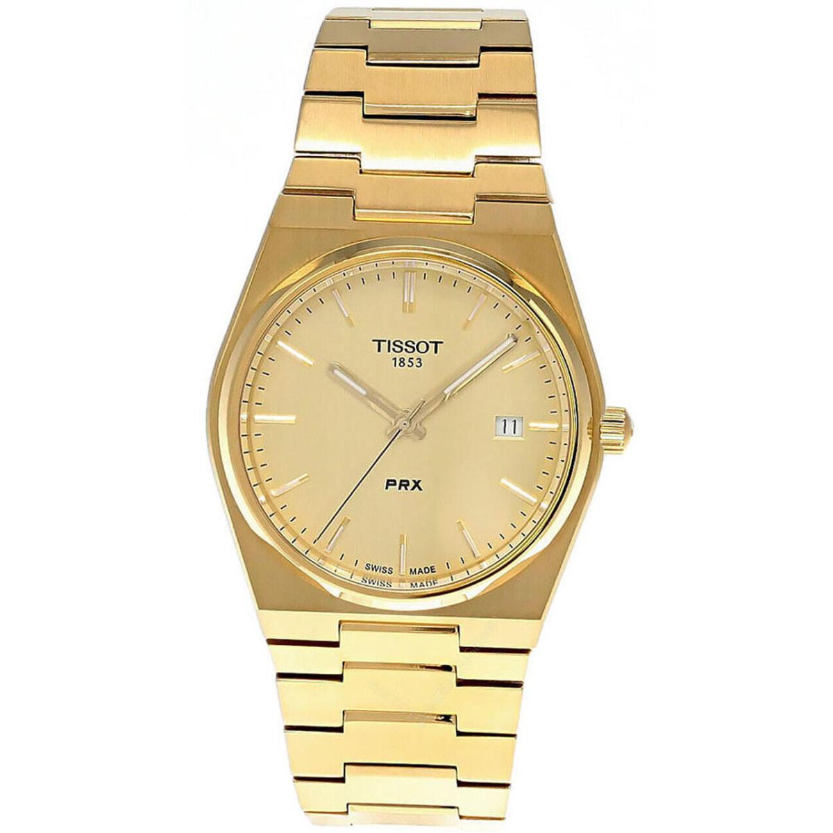 Tissot Prx Qtz 39 5MM Gold Dial SS Men s Watch T1374103302100 Tissot 