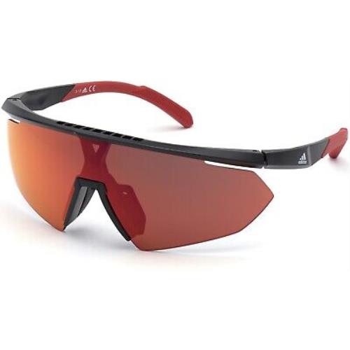 Adidas Sport SP0015 Shiny Black Roviex Mirror 01L Sunglasses