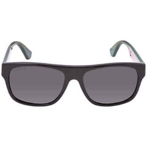 Gucci Polarized Grey Rectangular Men`s Sunglasses GG0341S 002 56 GG0341S 002 56