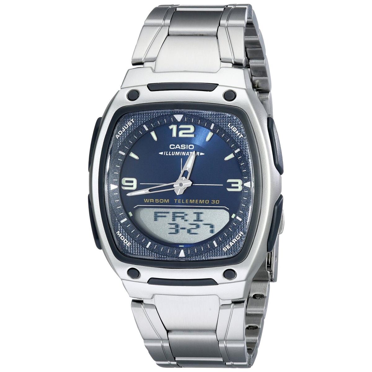 Casio Men`s AW81D-2AV Ana-digi Stainless Steel Watch