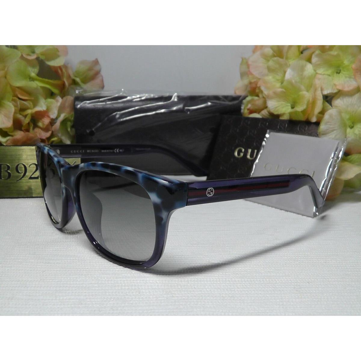 Gucci GG3735FSS Retro Havana Blue Frame Gray Lens Sunglasses 57 16 140