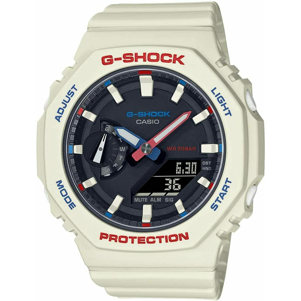 Casio G-shock Analog Digital White Tricolor White Resin Watch GMAS2100WT-7A1