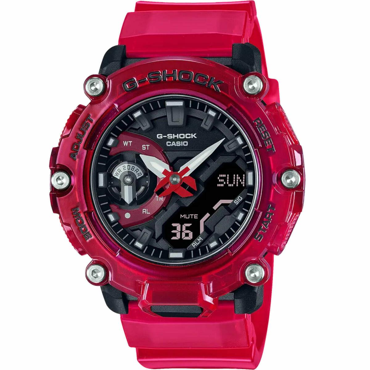 G-shock Analog-digital Limited Edition Red Transparent Mens Watch GA2200SKL-4A