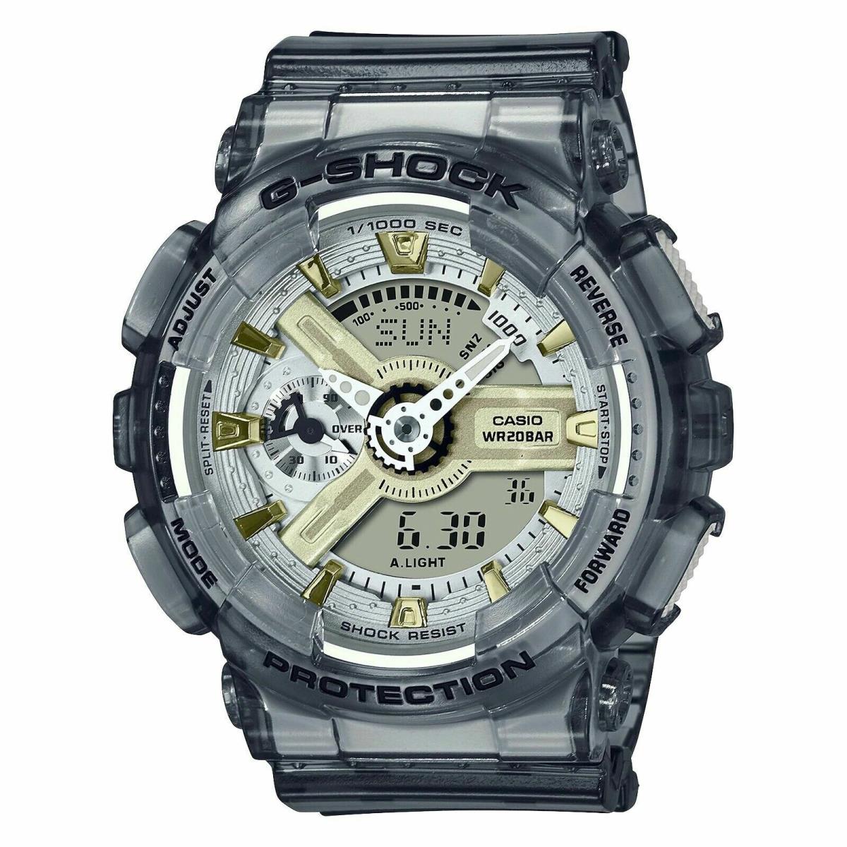 Casio G-shock GMAS110GS-8A Clear Black Analog-digital Limited Watch