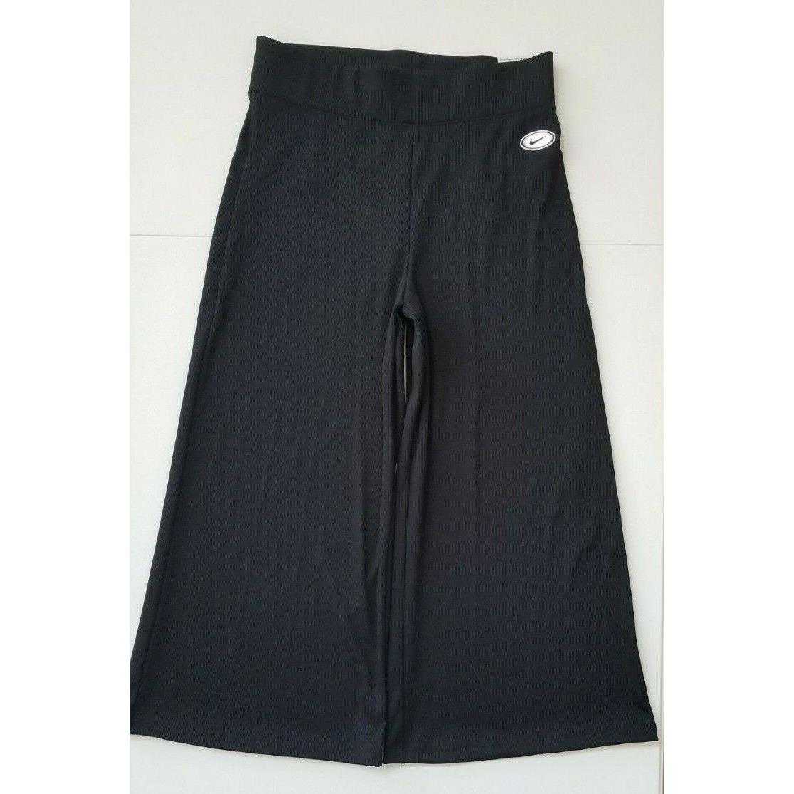 Nike Women`s Black Heavy Duty Activewear Wide Leg Polyester Pants Size L